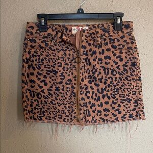 We The Free Animal Print Mini Skirt - Brown and Black